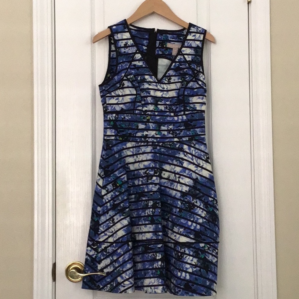 Banana Republic Blue Floral Sloan Dress